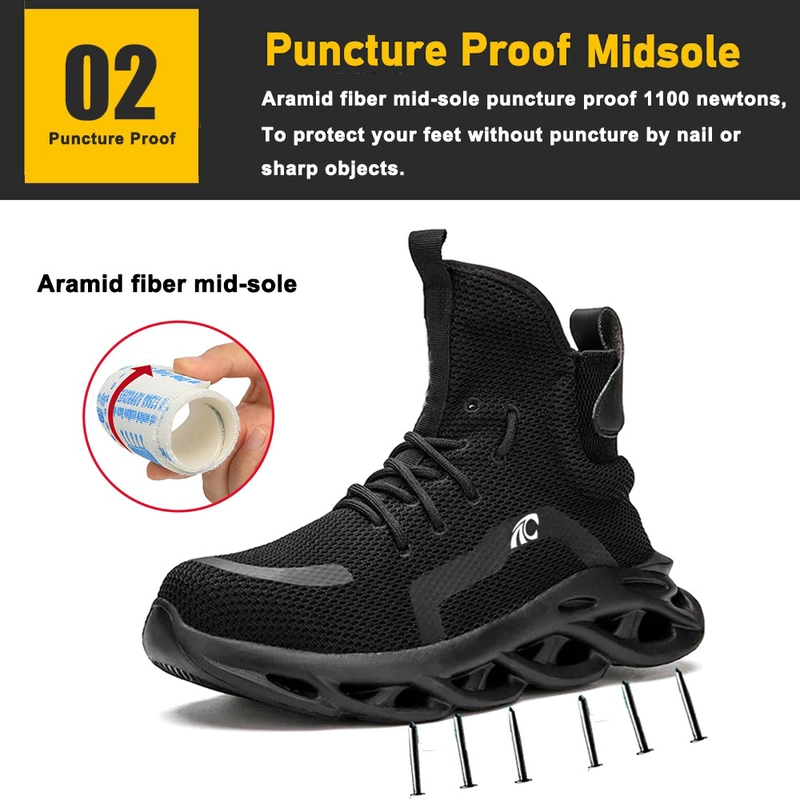 China TM3066 High ankle soft EVA sole puncture proof steel toe safety sneaker for men manufacturer