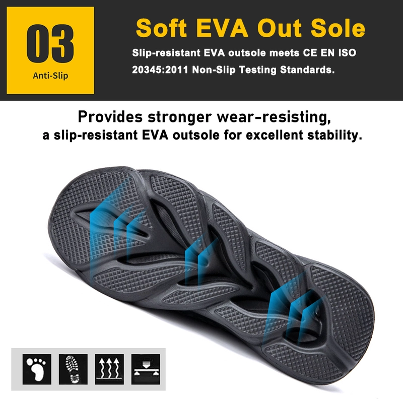China TM3066 High ankle soft EVA sole puncture proof steel toe safety sneaker for men manufacturer