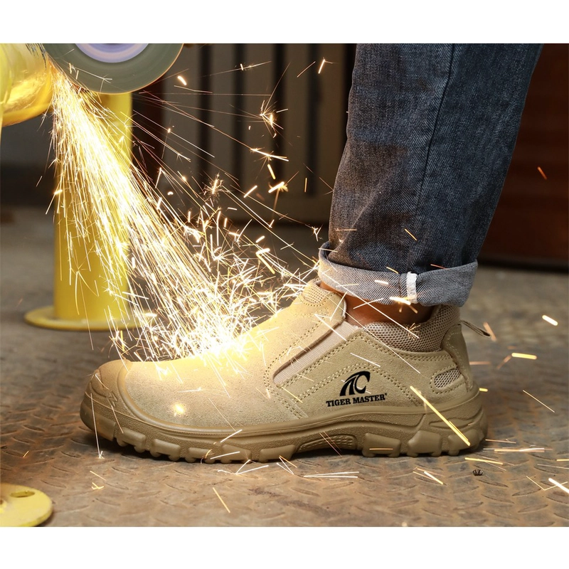 China TM3068 Non slip anti puncture steel toe fashion safety welding shoes without laces manufacturer