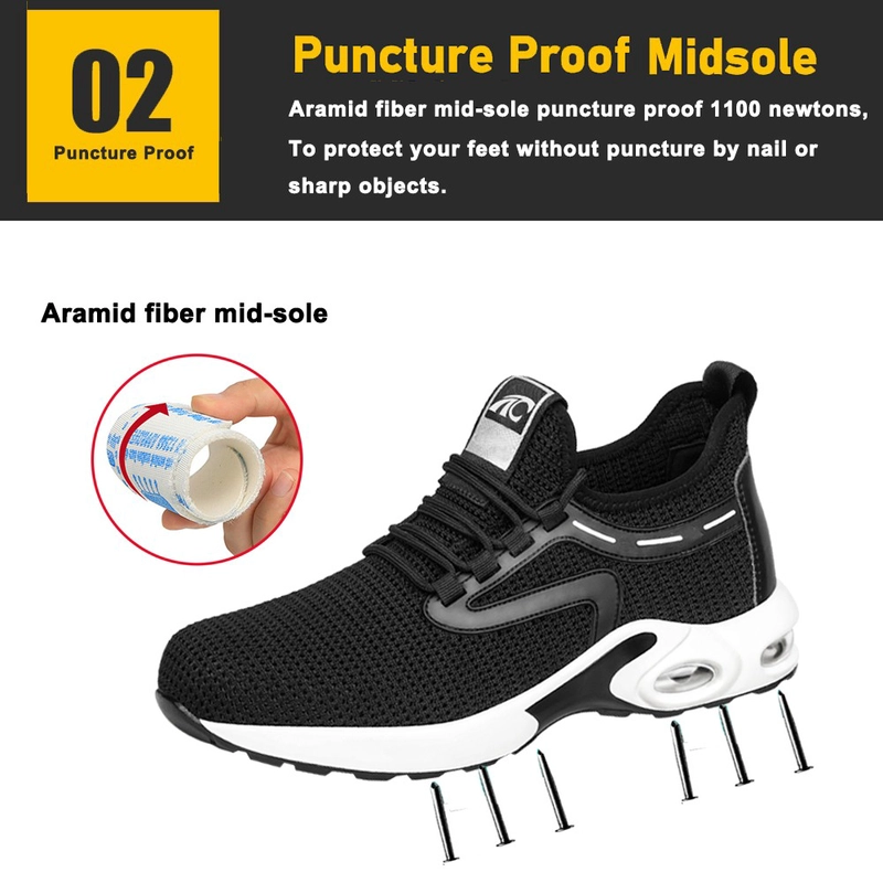 China TM3076 Oil and slip resistant steel toe light weight breathable safety shoes sports for men manufacturer