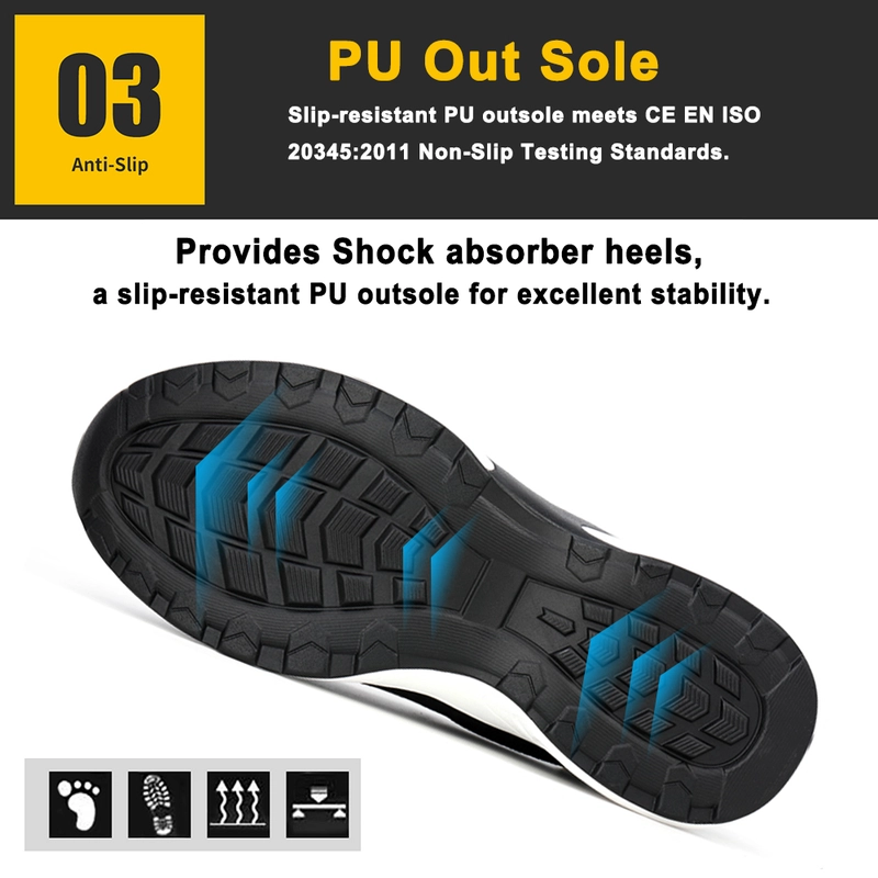 China TM3076 Oil and slip resistant steel toe light weight breathable safety shoes sports for men manufacturer