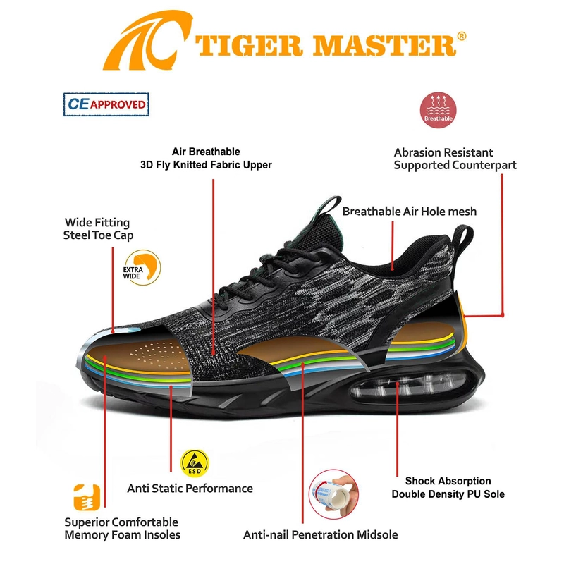 China TM3079 light weight steel toe safety sneaker for men work Indestructible manufacturer