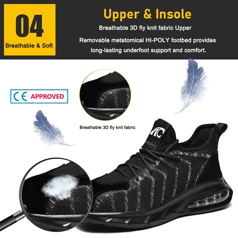 China TM3081 Rutschfeste PU-Sohle, leichte Stahlkappe, Sport-Sicherheitsschuhe, Luftpolster Hersteller