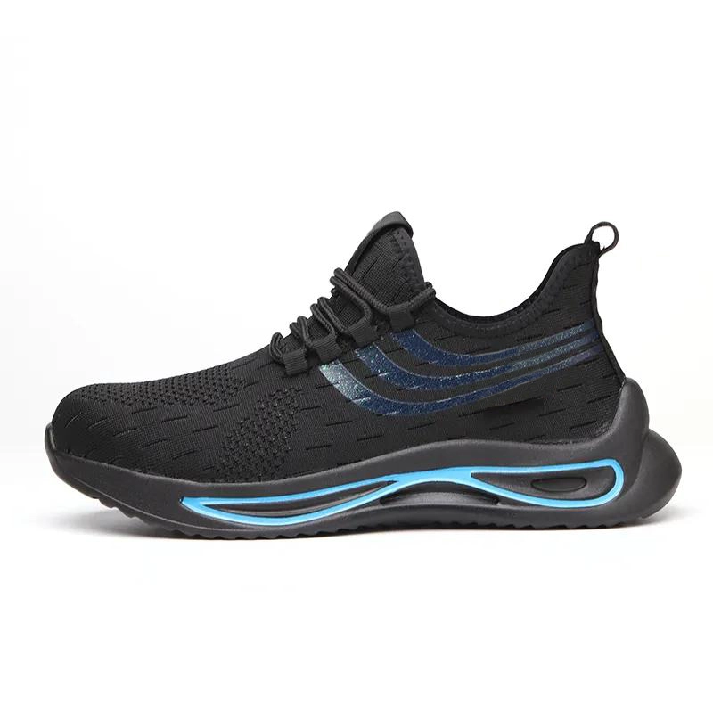 China TM3083 Black anti puncture steel toe fashion sport safety shoes for men light weight manufacturer