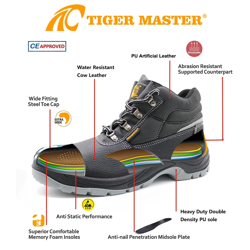 Cina TM008 Scarpe antinfortunistiche industriali da uomo antiforatura, antiscivolo, impermeabili, con punta in acciaio, verificate CE produttore