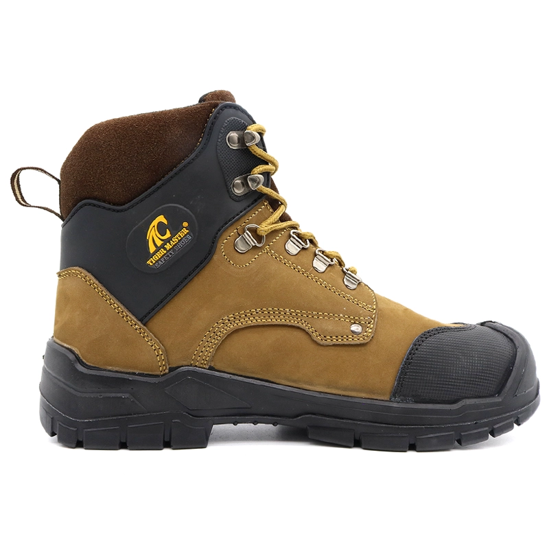 China TM174 New anti-slip PU sole nubuck leather puncture proof steel toe safety boots shoes for men manufacturer
