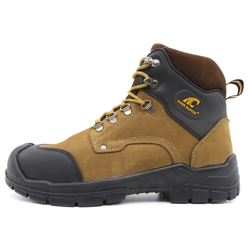 China TM174 New anti-slip PU sole nubuck leather puncture proof steel toe safety boots shoes for men manufacturer
