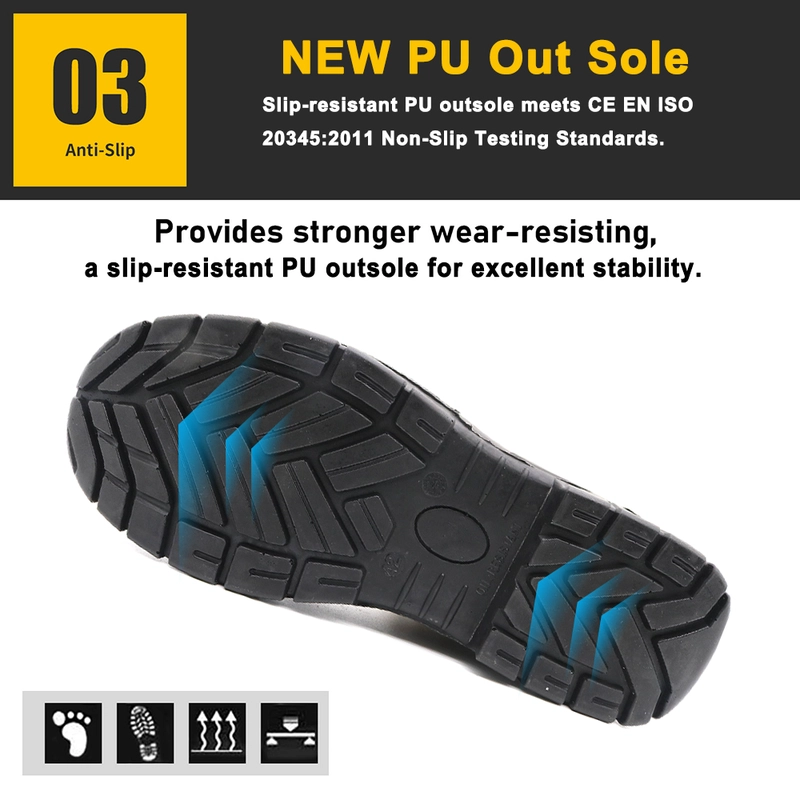 China TM174 New anti-slip PU sole nubuck leather puncture proof steel toe safety boots shoes for men manufacturer