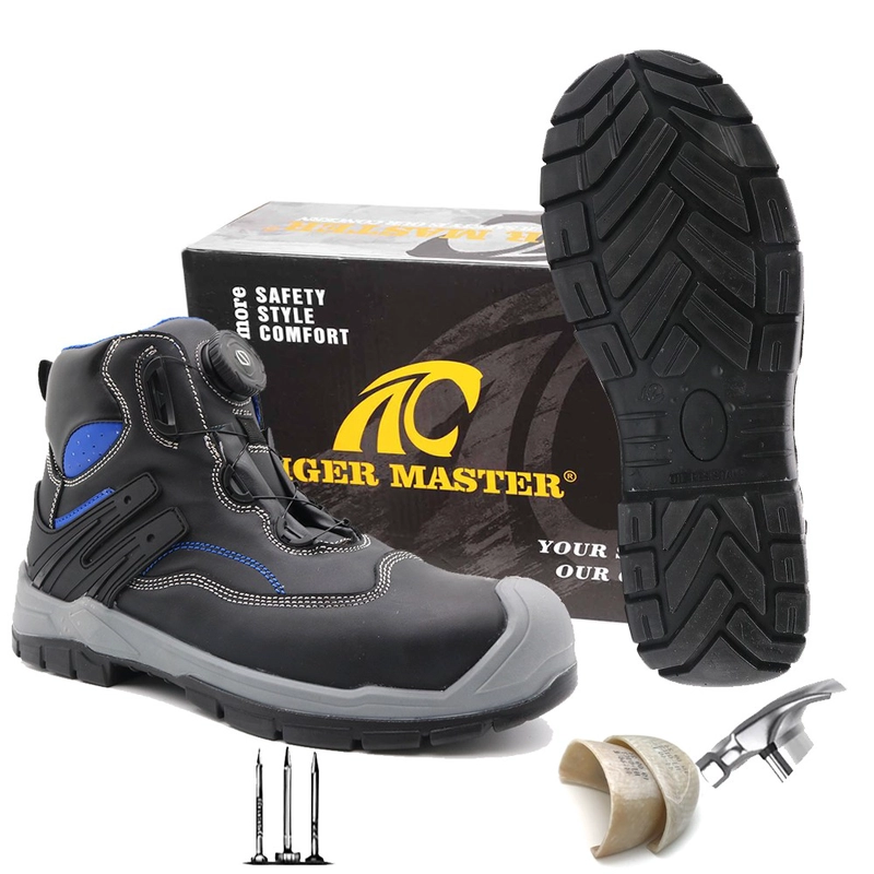 中国 TM174 New anti-slip PU sole nubuck leather puncture proof steel toe safety boots shoes for men - COPY - arei99 制造商