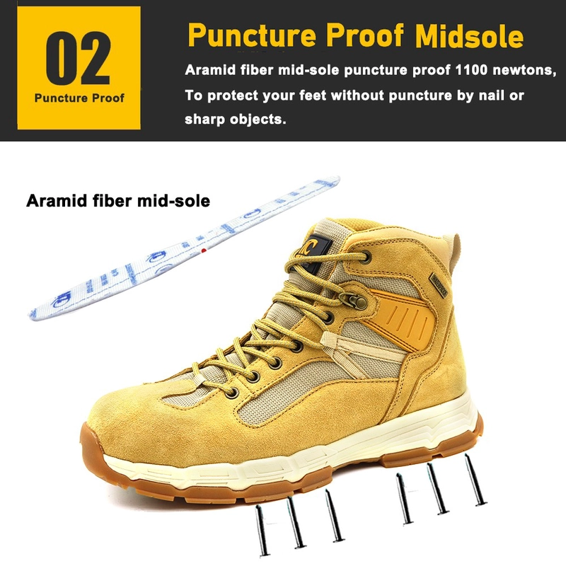 porcelana TM177-1 Nuevos zapatos antideslizantes de fibra de vidrio para caminar a prueba de pinchazos, seguridad para hombres, impermeables fabricante