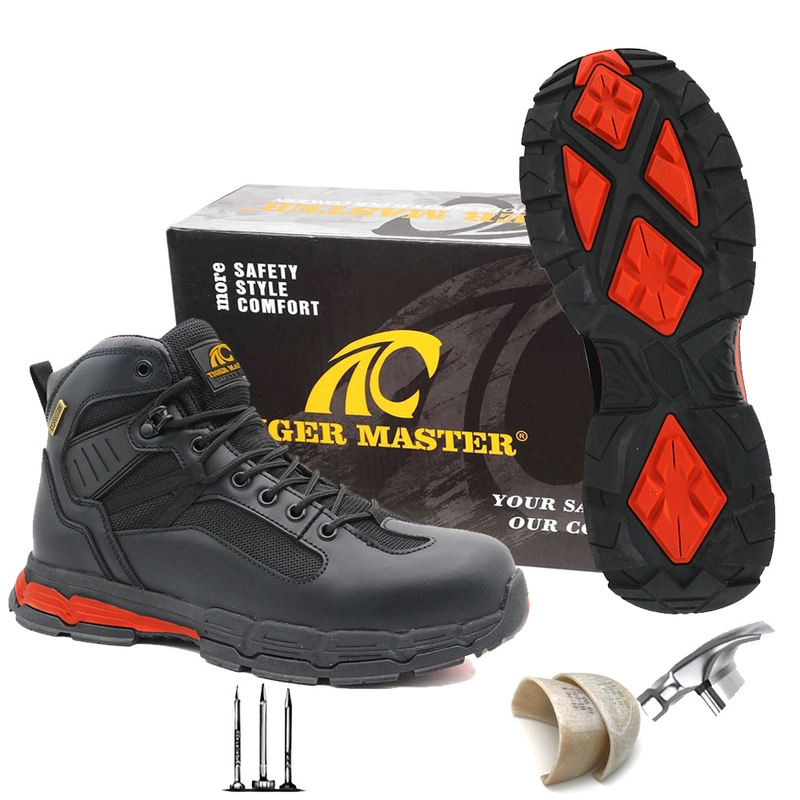 Chine TM177 Chaussures de sécurité imperméables à bout composite en cuir de vache noir pour hommes fabricant