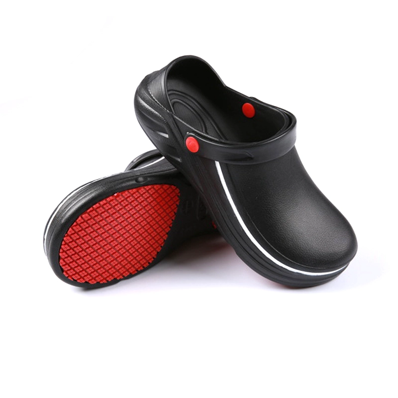 China TM080 Black anti-slip soft EVA non safety kitchen chef clogs shoes for men unisex manufacturer