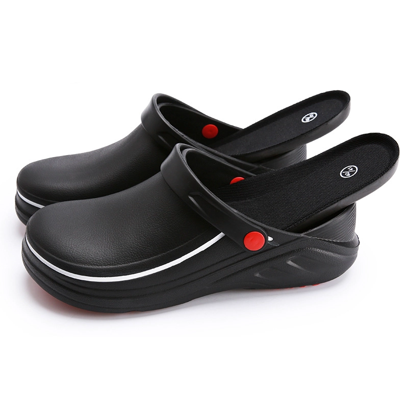 China TM080 Black anti-slip soft EVA non safety kitchen chef clogs shoes for men unisex manufacturer