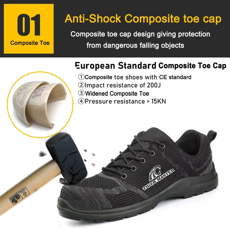 China TM3113 Non-slip PU sole anti-smash puncture-proof airport safety shoes without metal manufacturer