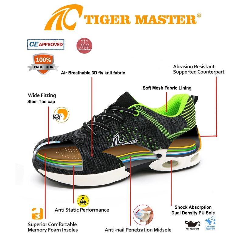 China TM3117 Shock absorber light weight puncture-proof steel toe shoes safety sport manufacturer