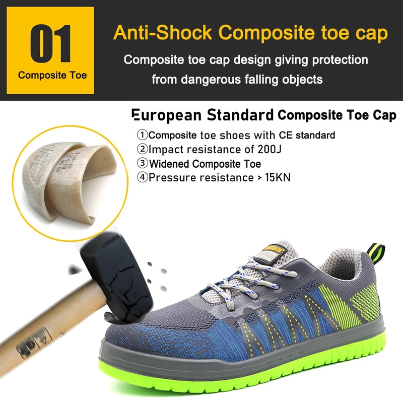 China TM286 CE anti-skid puncture-proof composite toe stylish safety shoes for men light weight manufacturer