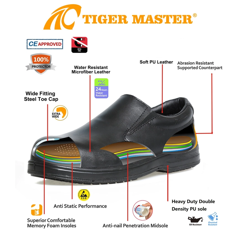 China TM043 Non metallic composite toe anti puncture executive safety shoes for men manufacturer