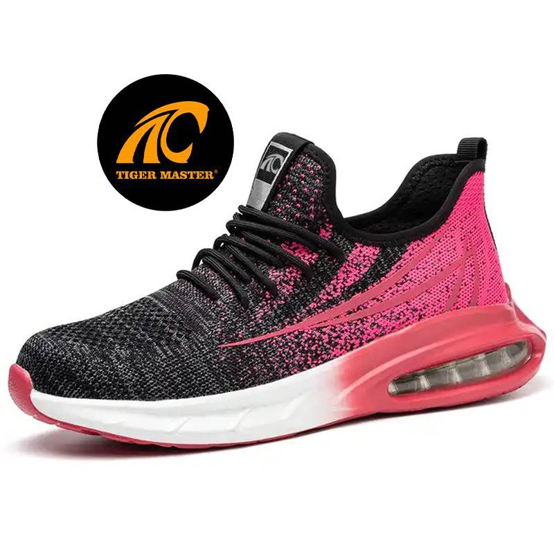 China TM3136 Air cushioned puncture-proof steel toe pink safety shoes women manufacturer