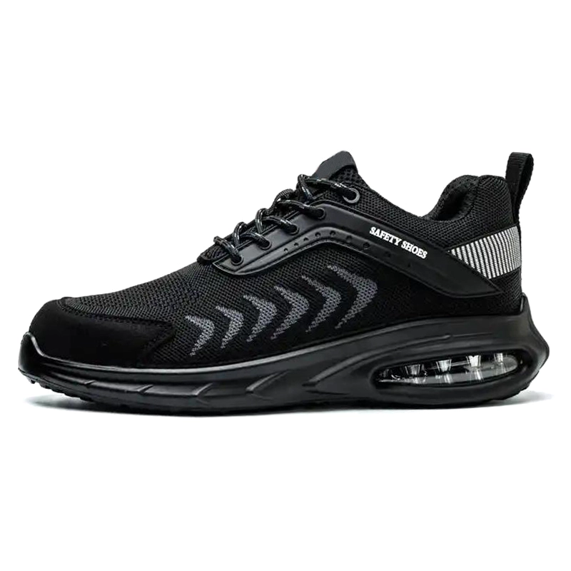 Chine TM3142 Chaussures de sécurité de travail respirantes à bout en acier légères noires pour hommes fabricant