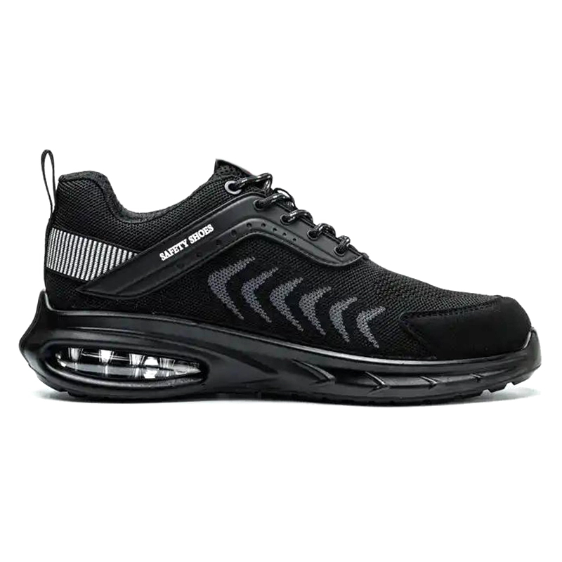 Chine TM3142 Chaussures de sécurité de travail respirantes à bout en acier légères noires pour hommes fabricant