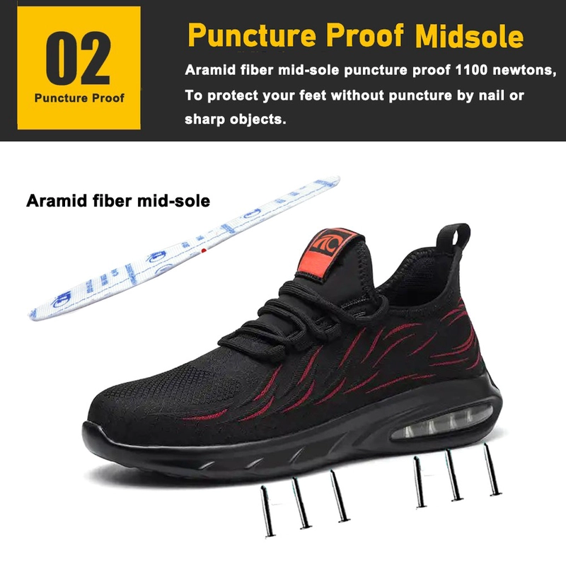 China TM3143 Air cushioned light weight men sneaker safety shoe with steel toe manufacturer