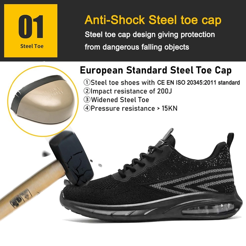 China TM3146 Air cushioned light weight steel toe sport safety shoes men work manufacturer