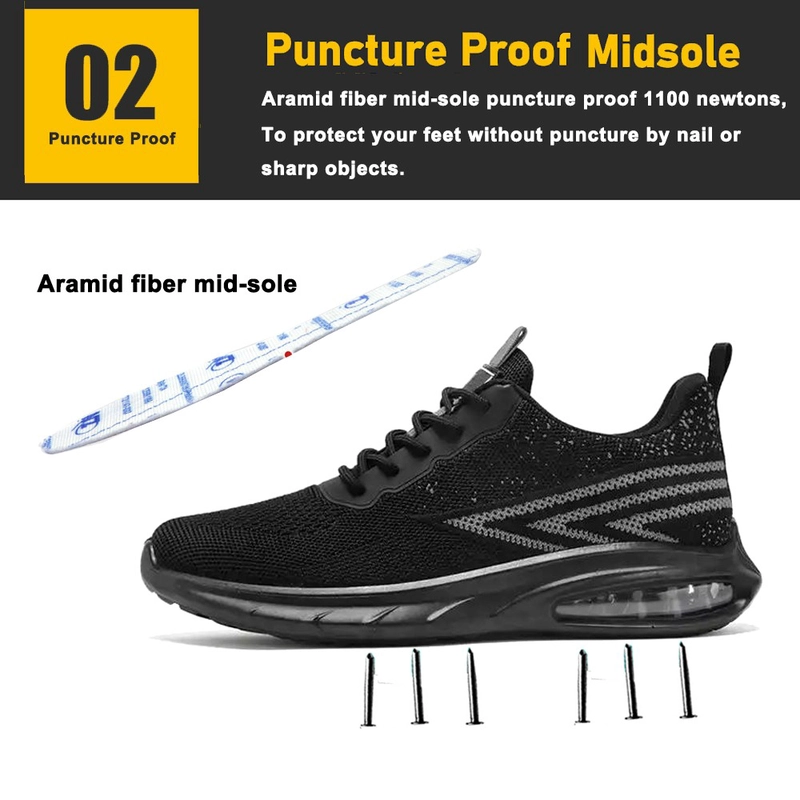 China TM3146 Air cushioned light weight steel toe sport safety shoes men work manufacturer