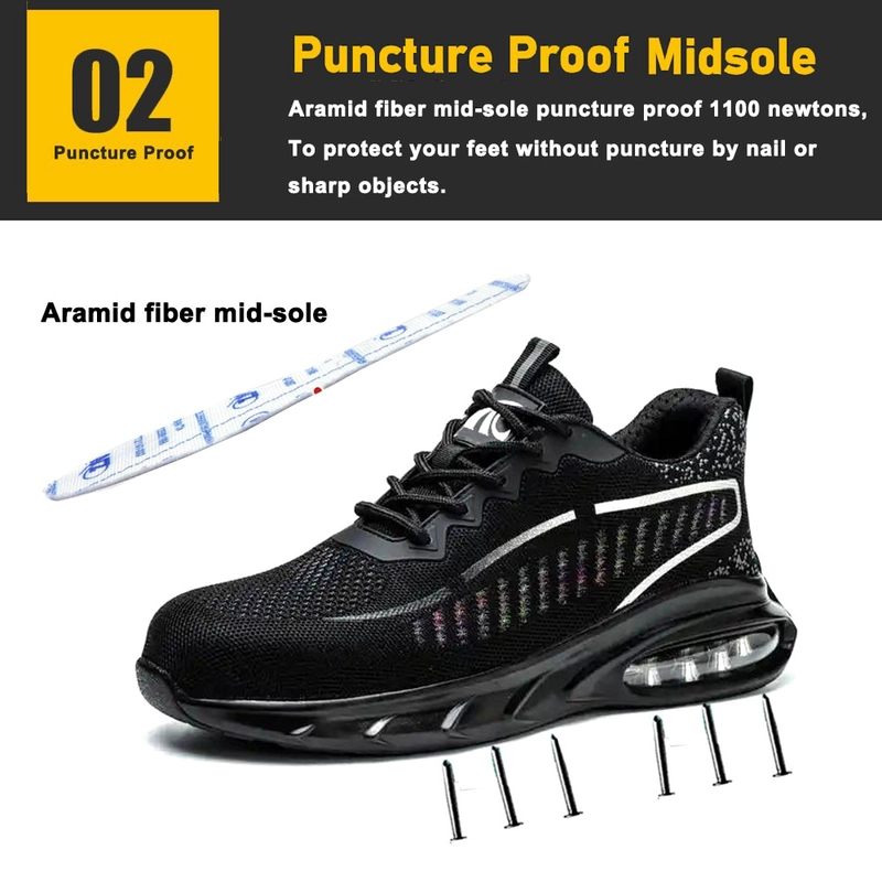 Chine TM3149 Chaussures de sport de sécurité antidérapantes à coussin d'air et embout en acier pour hommes fabricant
