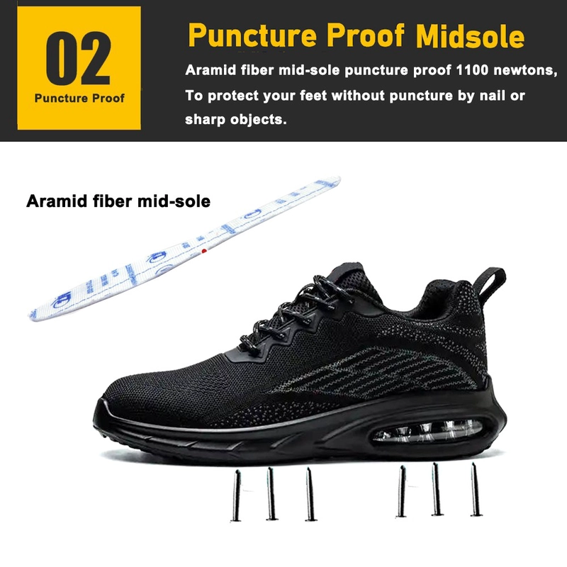 Chine TM3154 Chaussures de sécurité de sport à bout en acier à coussin d'air pour hommes légères fabricant