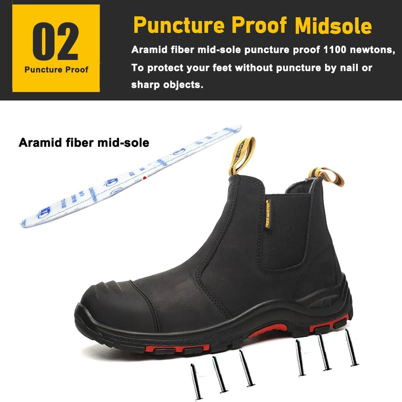 China TM117 Black nubuck leather composite toe oil field men safety shoes without lace manufacturer