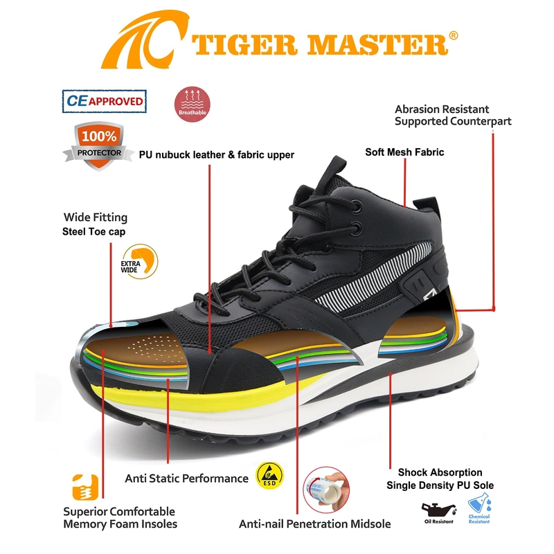 porcelana TM267B Zapatos de seguridad deportivos antideslizantes y ligeros con punta de acero para hombres fabricante