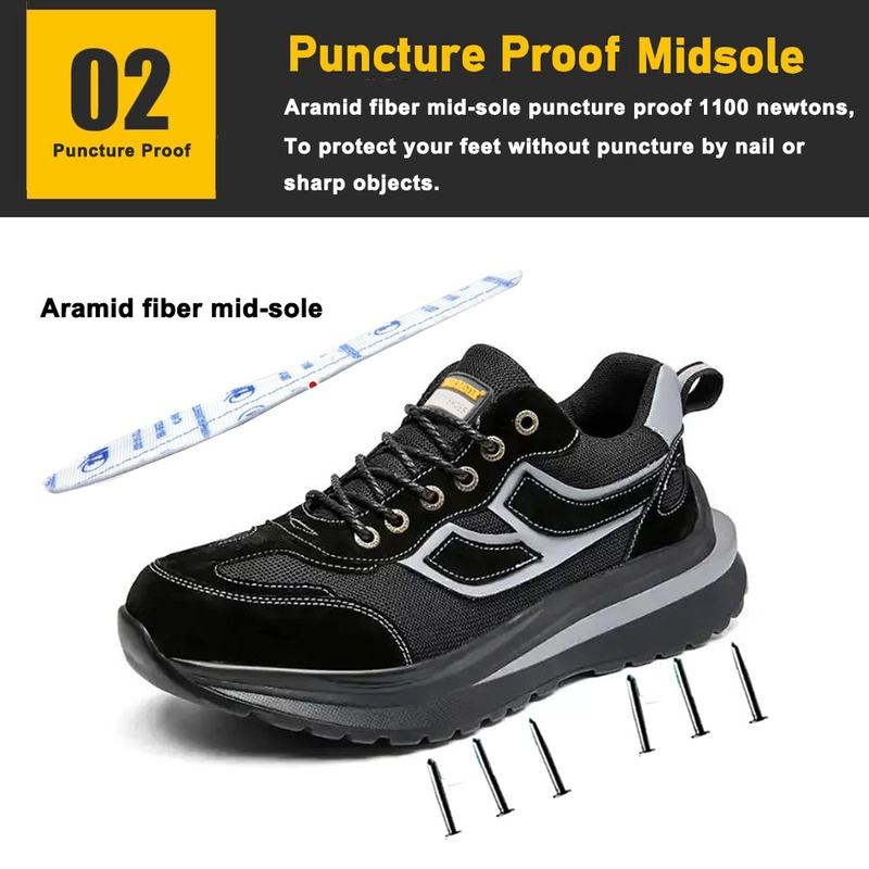 Chine TM3164 chaussures de sécurité de travail anti-perforation à semelle en PU antidérapante avec embout en acier pour hommes fabricant