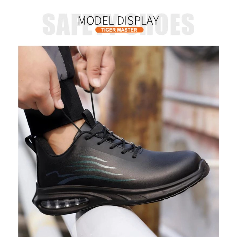 porcelana TM3168 Zapatos de seguridad industrial con punta de acero de cuero de microfibra deportivos para hombres fabricante