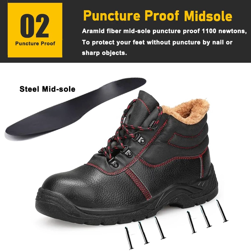 China TM3170 Sapatos de segurança de inverno para trabalho com biqueira de aço preto para construção masculina fabricante