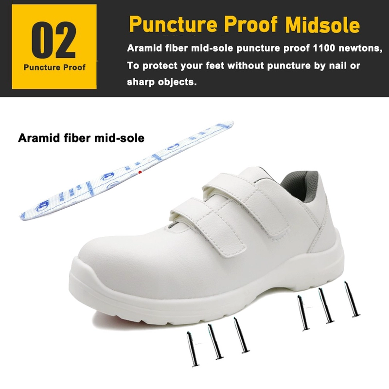 Chine TM083 chaussures de sécurité de cuisine blanches anti-écrasement et anti-crevaison Super antidérapantes pour hommes fabricant