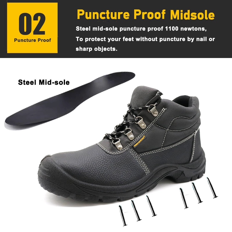 Chine TM008 CE vérifié embout en acier antidérapant plaque intermédiaire en acier s3 chaussures de sécurité industrielles pour hommes fabricant