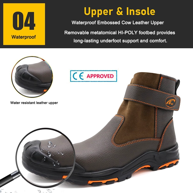 Cina TM3215 Scarpe di sicurezza elettriche isolanti antiforatura 18kv con punta in fibra di vetro marrone per saldatura produttore