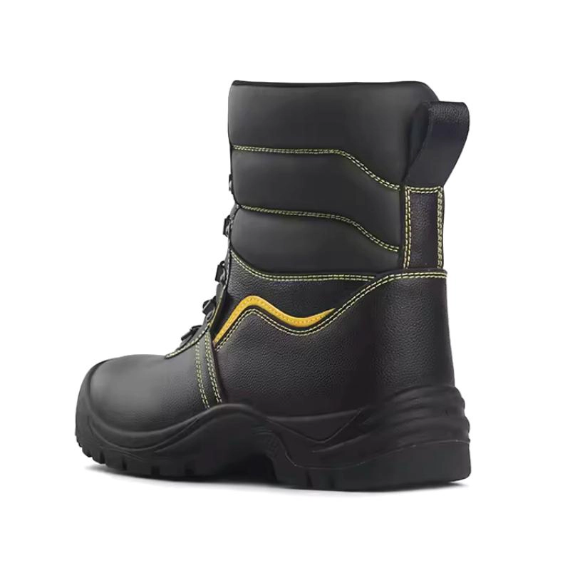 China TM3222 high-top steel toe anti puncture leather safety shoes for construction manufacturer