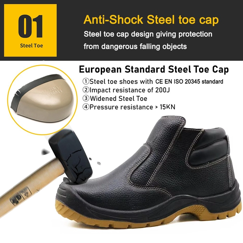 중국 TM3233 Black steel toe anti puncture construction safety shoes for men - COPY - n9514o 제조업체