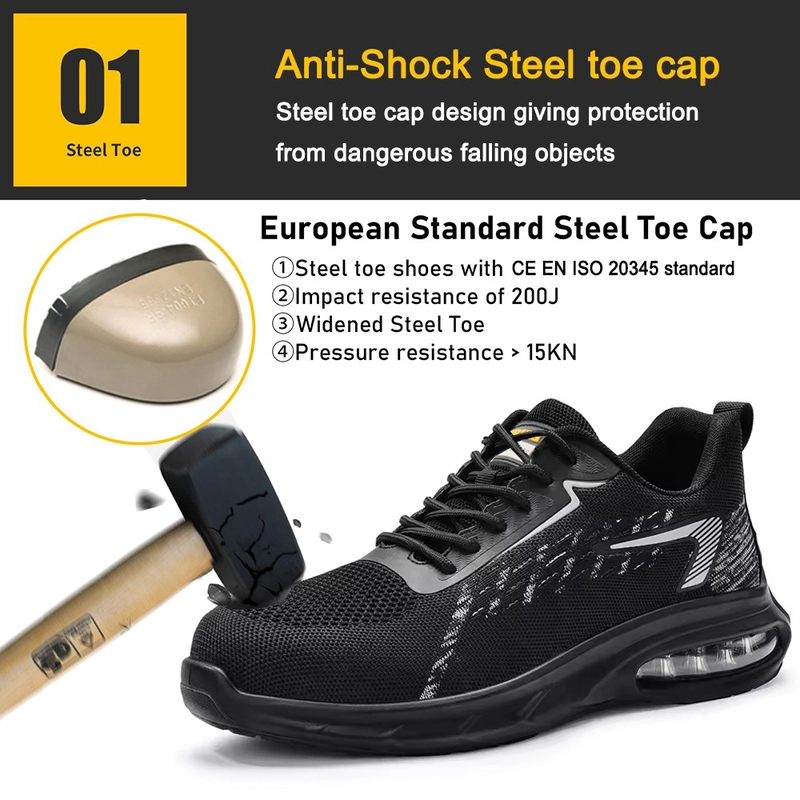 porcelana TM3238 Zapatos deportivos de seguridad antipinchazos con punta de acero y amortiguación de aire para hombres fabricante