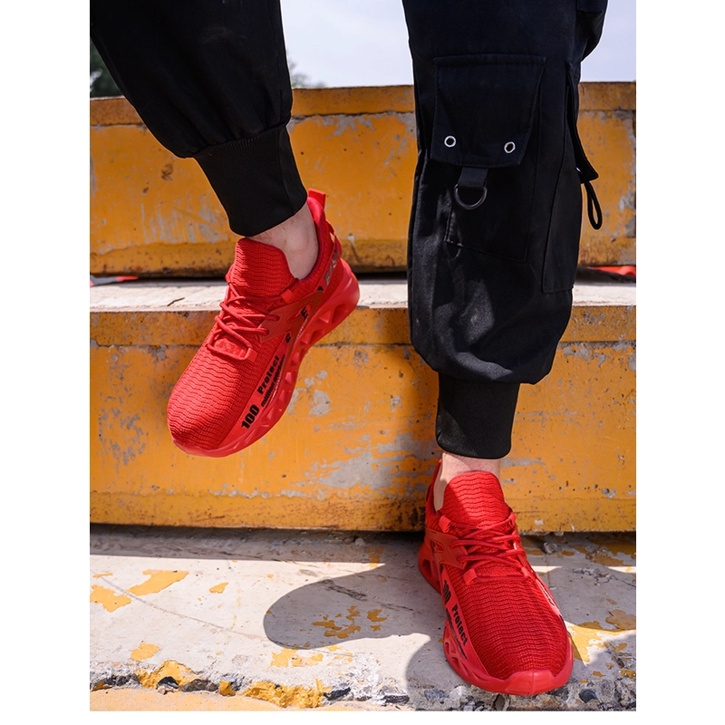 porcelana TM262 zapatos de seguridad deportivos de moda rojos antipinchazos con punta de acero para mujer fabricante