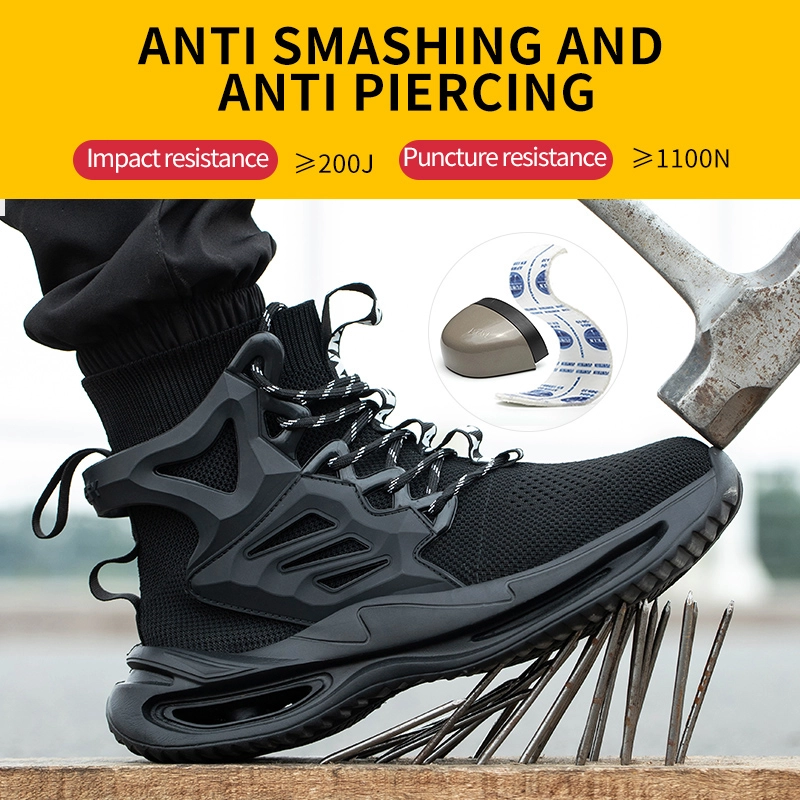 Chine Chaussures de sport de sécurité pour hommes, anti-perforation, cheville haute, bout en acier, à la mode, TM3263 fabricant