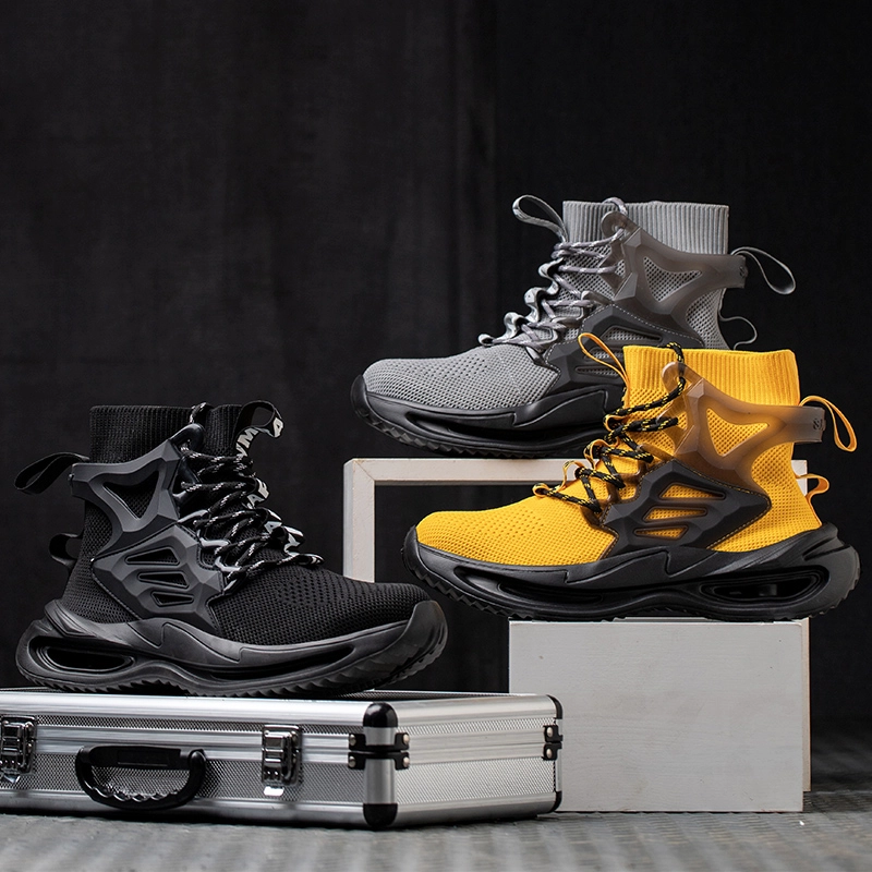 Chine Chaussures de sport de sécurité pour hommes, anti-perforation, cheville haute, bout en acier, à la mode, TM3263 fabricant