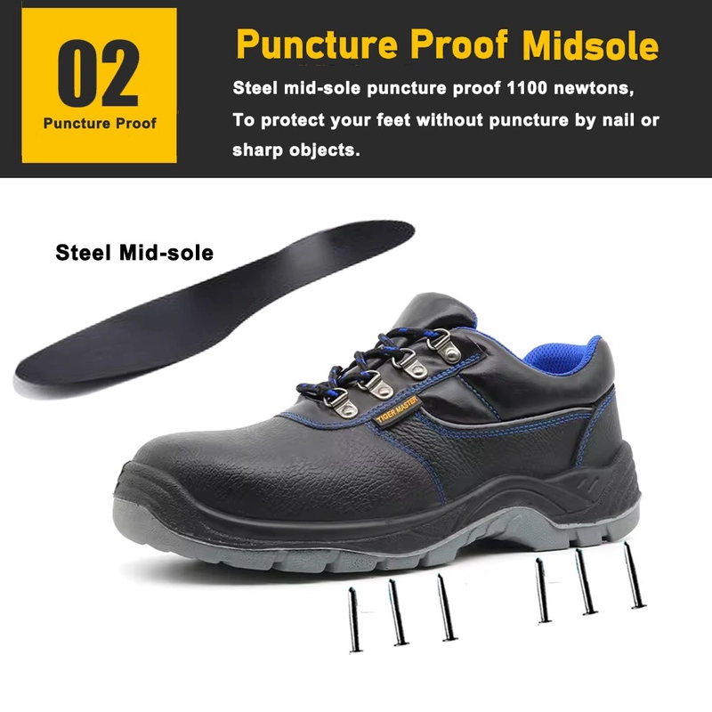 China TM088L Anti slip petrol chemical resistant steel toe mid plate unisex cheap work shoes prices manufacturer