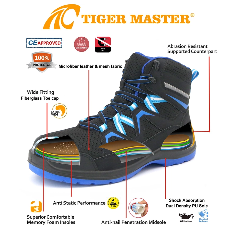 porcelana TM2005 Botas de seguridad logísticas antipinchazos con punta de fibra de vidrio para hombre fabricante