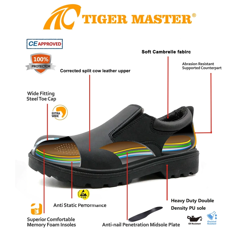 Chine TM086 Chaussures de sécurité exécutives antidérapantes à bout en acier anti-crevaison fabricant