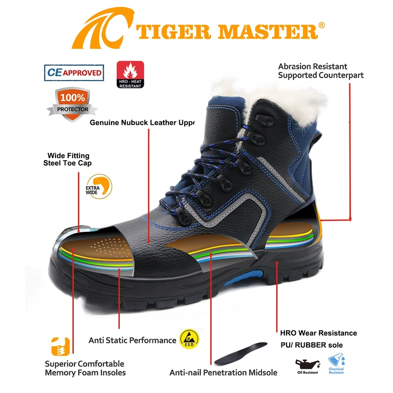 Cina TM116 Scarpe antinfortunistiche invernali da uomo con suola in gomma PU e punta in acciaio antiforatura produttore