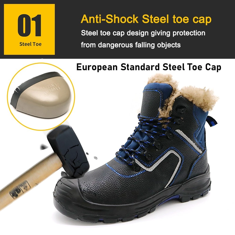 Cina TM116 Scarpe antinfortunistiche invernali da uomo con suola in gomma e fodera in lana con puntale in acciaio produttore