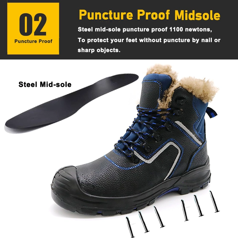 Cina TM116 Scarpe antinfortunistiche invernali da uomo con suola in gomma e fodera in lana con puntale in acciaio produttore