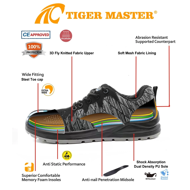 Cina Scarpe antinfortunistiche sportive da uomo antiforatura con punta in acciaio TM234 produttore